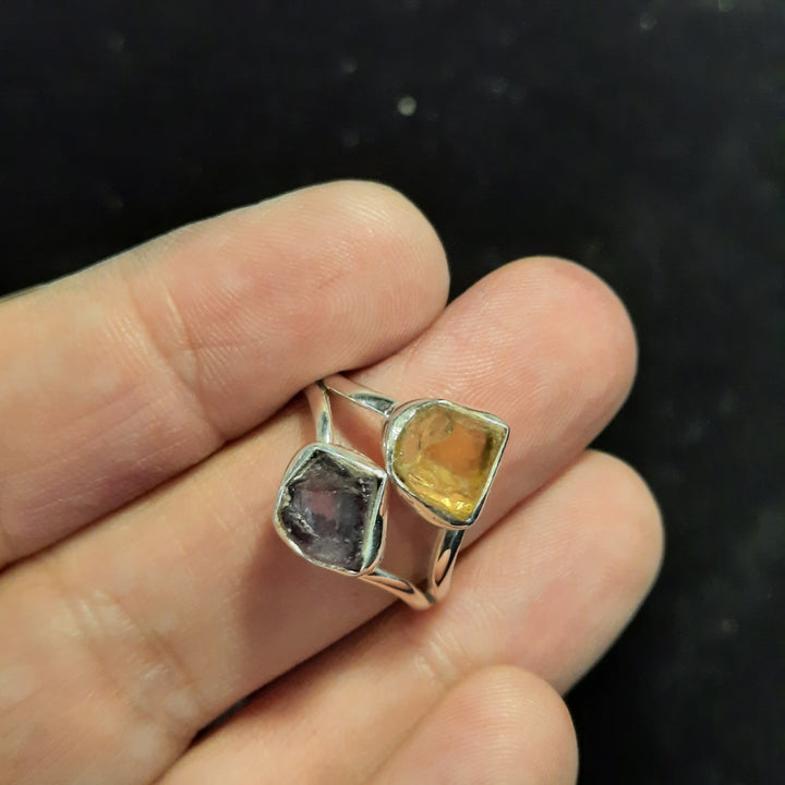 AMETHYST CITRINE RING SIZE 8(P) GS1236