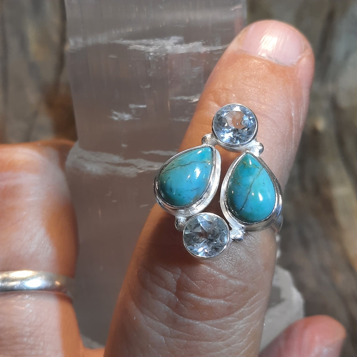 TURQUOISE TOPAZ RING SIZE 6.5(M) GS1952