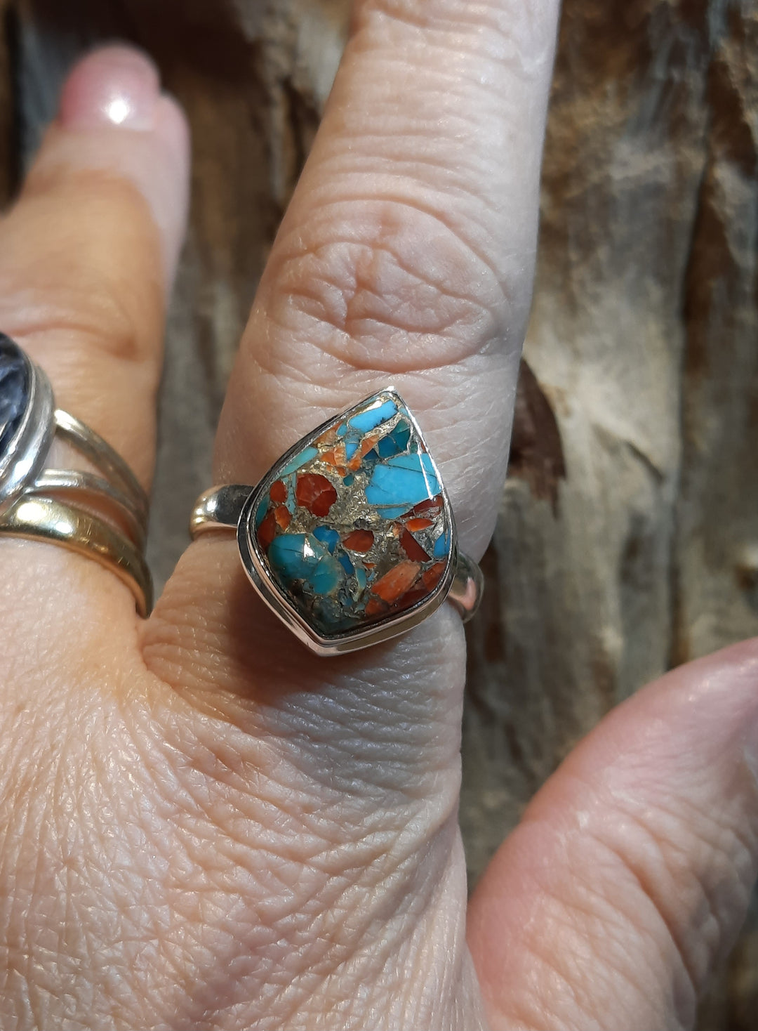 CORAL TURQUOISE RING SIZE 10(T) GS9233