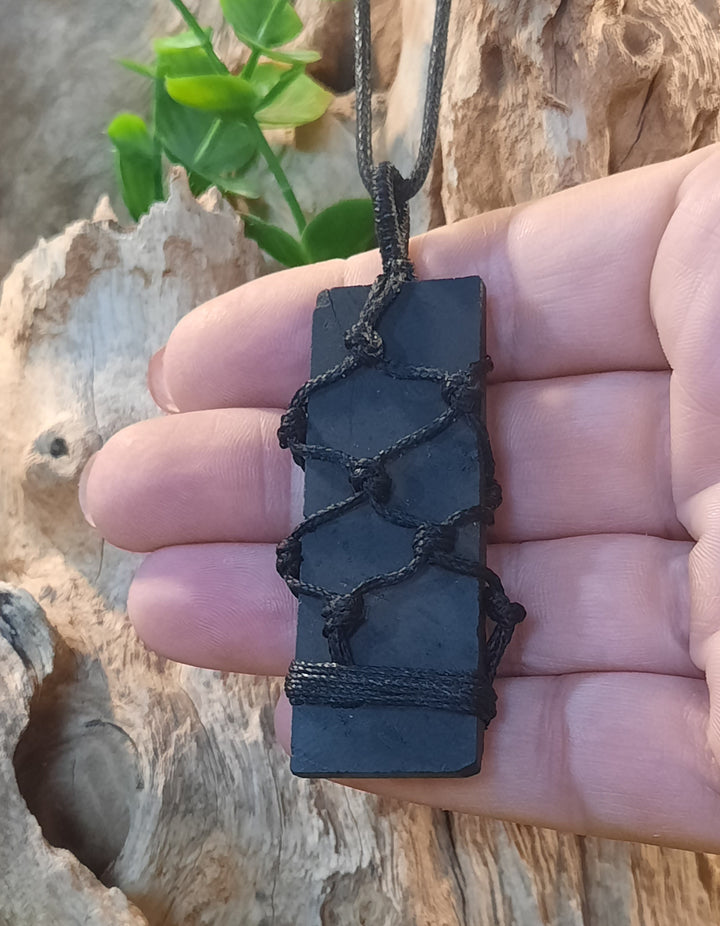 Obsidian Macrame Necklace