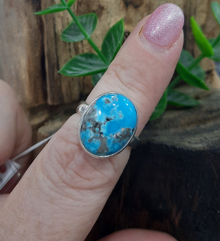 TURQUOISE PYRITE RING SIZE 6.5(M) GS7357
